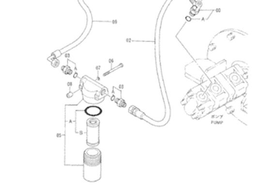 日立EX40 EX55URのための4294135油圧油こし器フィルター